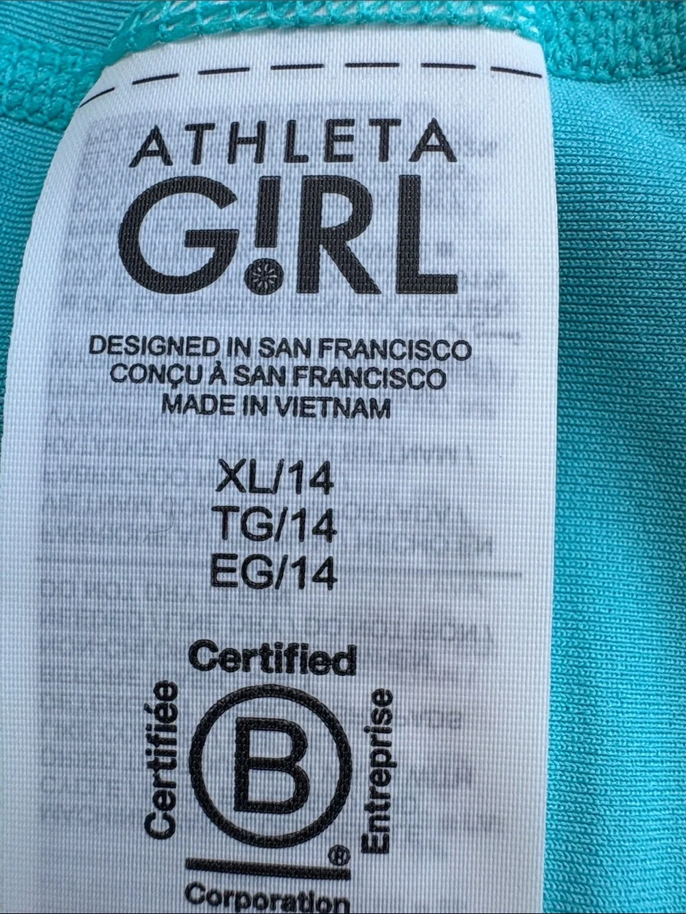 NWOT Athleta Girl Bora Bora Blue Rashguard One Piece Swimsuit Size XL/14